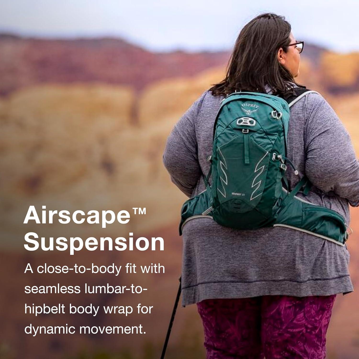 imageOsprey Tempest 20L Womens Hiking Backpack with Hipbelt Violac Purple WMLStealth Black