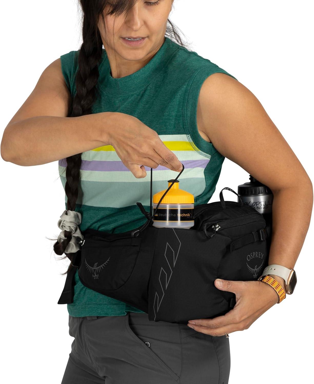 imageOsprey Tempest 6L Womens Lumbar Hiking Waist Pack Fanny Pack with Water Bottle HoldersBlackCoal Grey