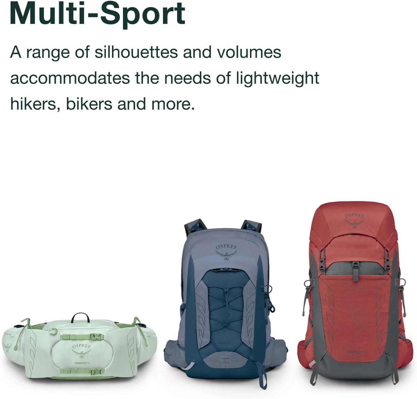 imageOsprey Tempest 6L Womens Lumbar Hiking Waist Pack Fanny Pack with Water Bottle HoldersBlackCoal Grey