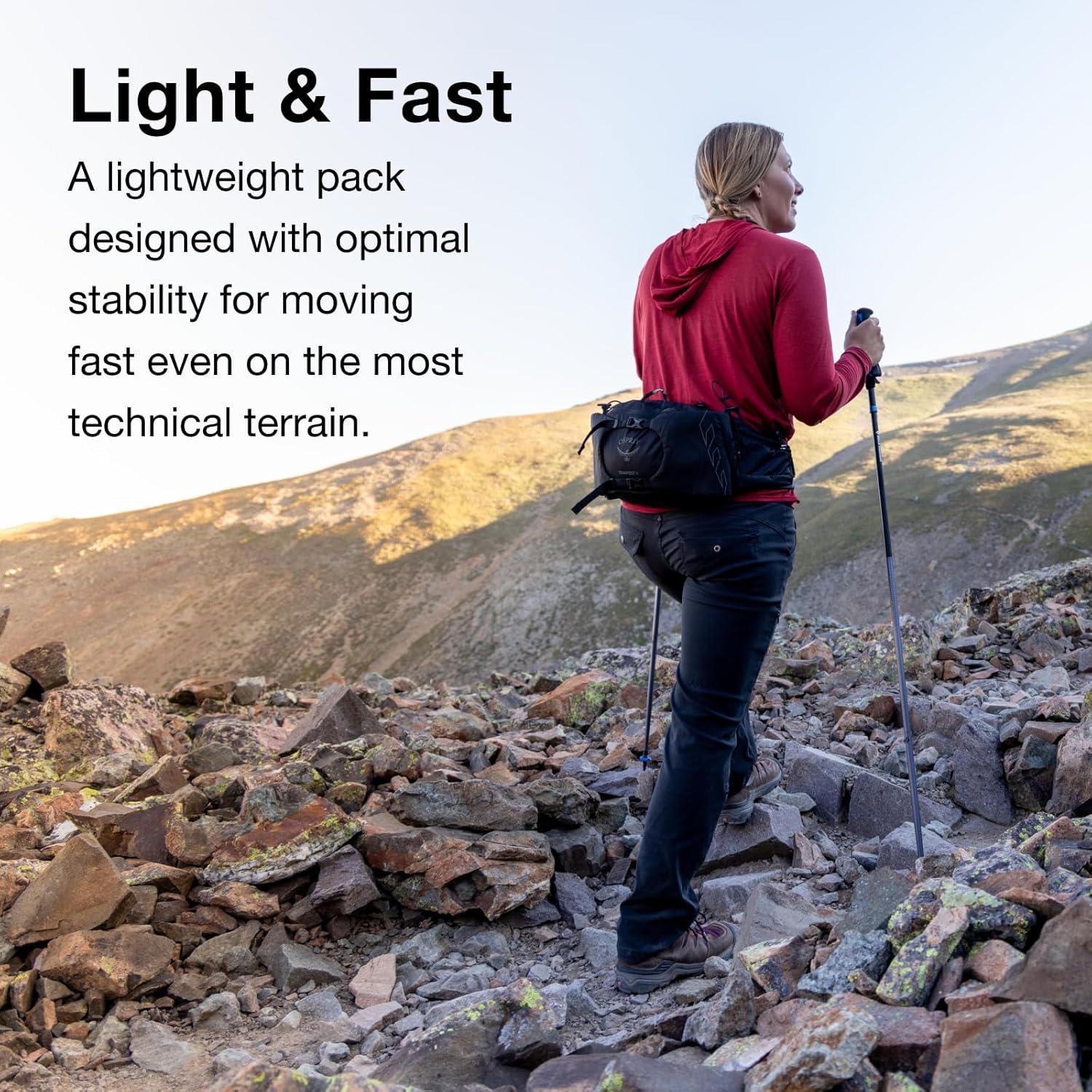 imageOsprey Tempest 6L Womens Lumbar Hiking Waist Pack Fanny Pack with Water Bottle HoldersBlackCoal Grey