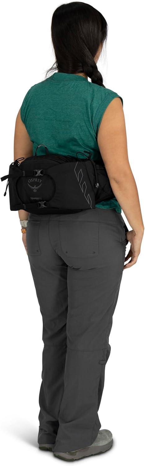 imageOsprey Tempest 6L Womens Lumbar Hiking Waist Pack Fanny Pack with Water Bottle HoldersBlackCoal Grey
