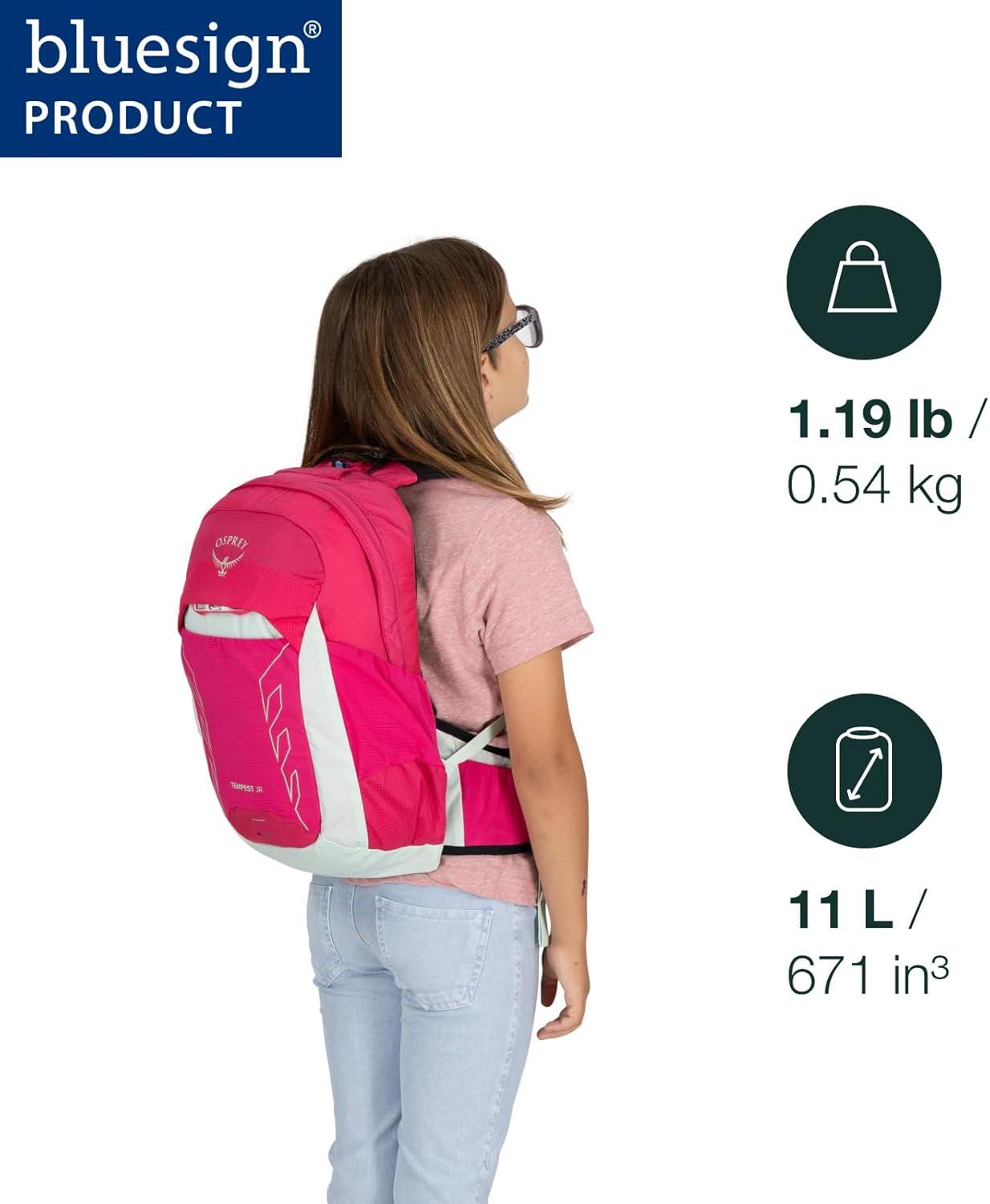 imageOsprey Tempest Jr Girls Lightweight Hiking Backpack Kids Adventure Backpack for Travel ampamp Camping TidalSeafoamTidalSeafoam