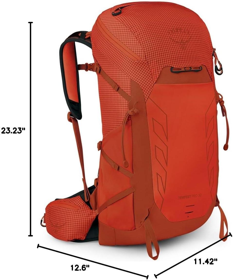 imageOsprey Tempest Pro 30L Womens Hiking Backpack with Hipbelt Silver LiningMars Orange