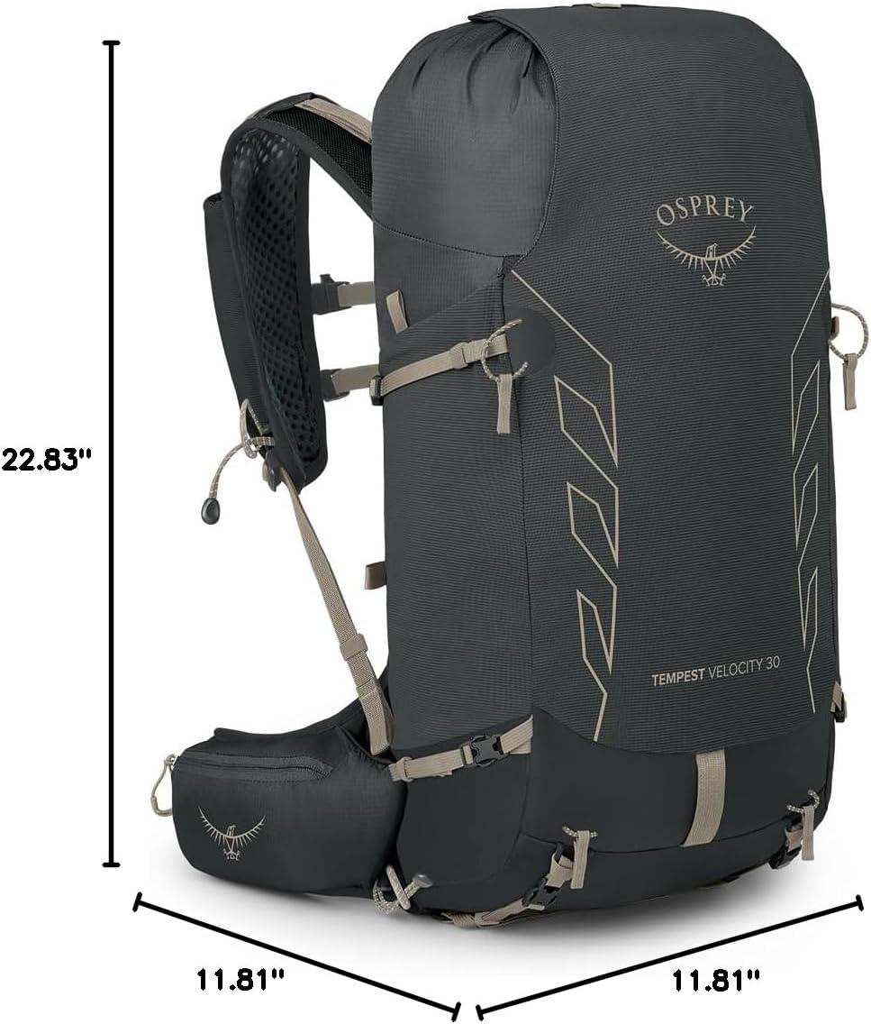 imageOsprey Tempest Velocity 30L Womens Hiking Backpack PashminaMelon WMLDark CharcoalChiru Tan