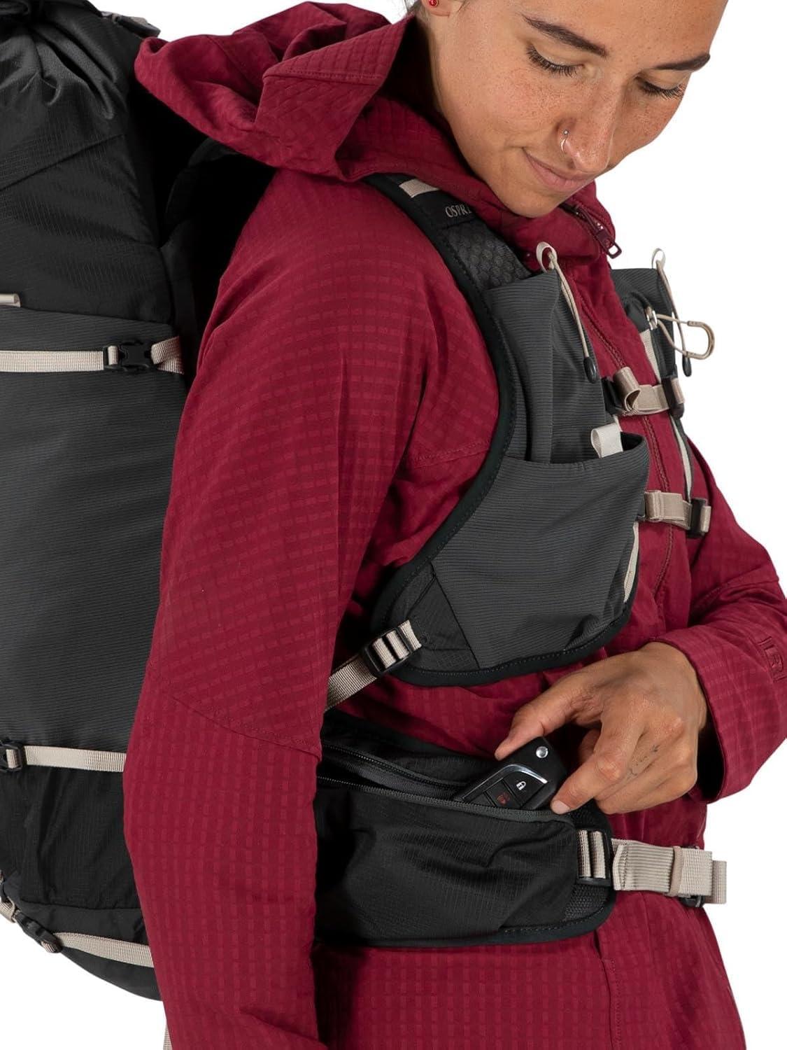 imageOsprey Tempest Velocity 30L Womens Hiking Backpack PashminaMelon WMLDark CharcoalChiru Tan