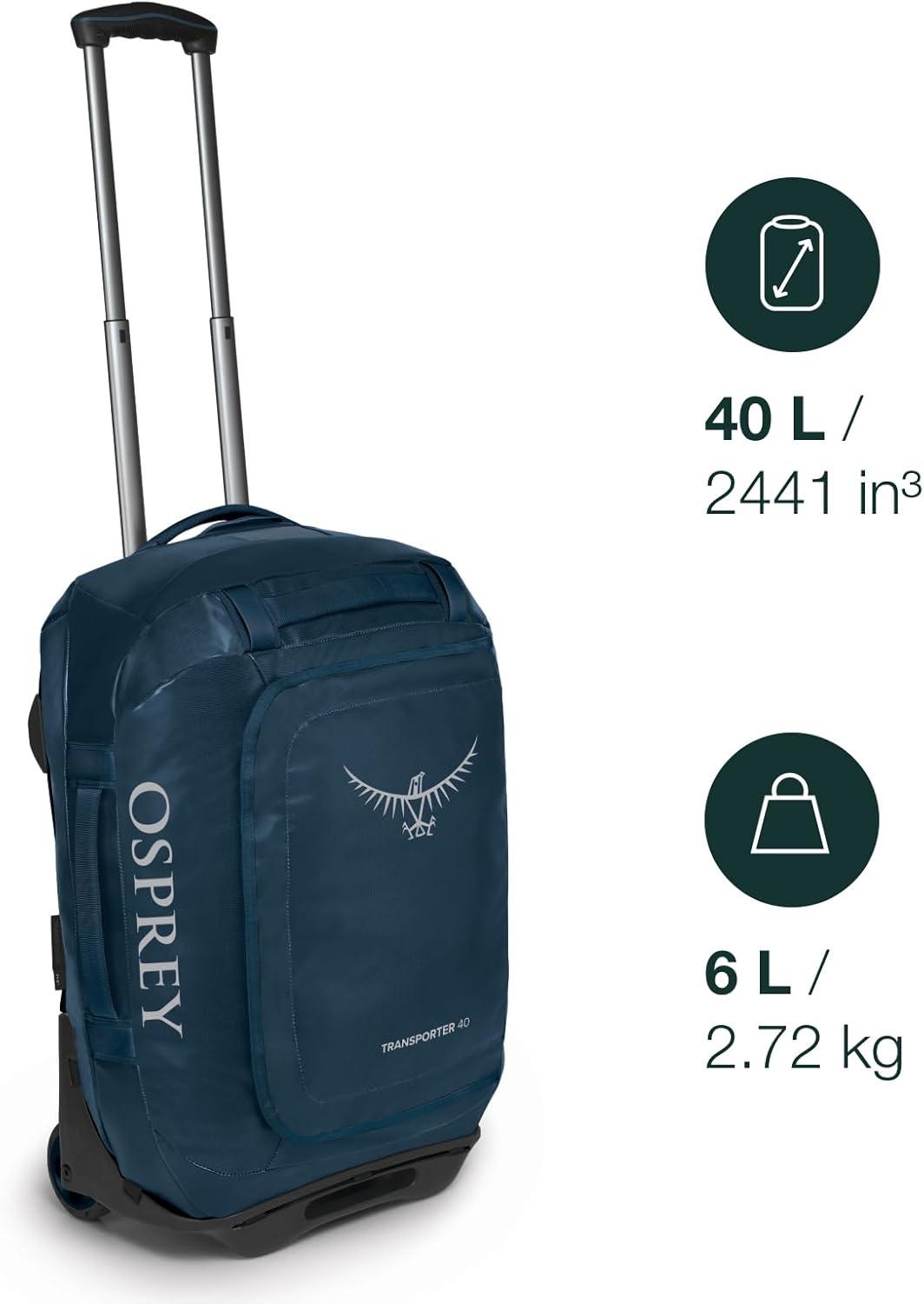 imageOsprey Transporter 40L Wheeled Travel Duffel Bag BlackTan Concrete