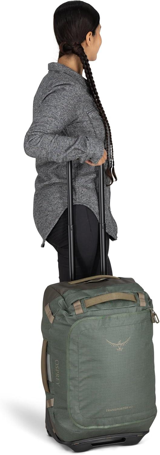 imageOsprey Transporter 90L Wheeled Travel Duffel Bag Large Lightweight Rolling Suitcase for Men and Women Blue FlameNocturnal BluePine LeafEarl Grey