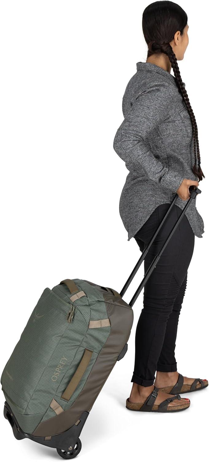 imageOsprey Transporter 90L Wheeled Travel Duffel Bag Large Lightweight Rolling Suitcase for Men and Women Blue FlameNocturnal BluePine LeafEarl Grey