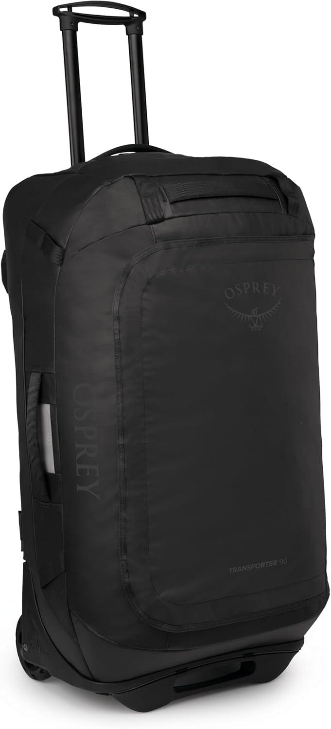 imageOsprey Transporter 90L Wheeled Travel Duffel Bag Large Lightweight Rolling Suitcase for Men and Women Blue FlameNocturnal BlueRaven Black