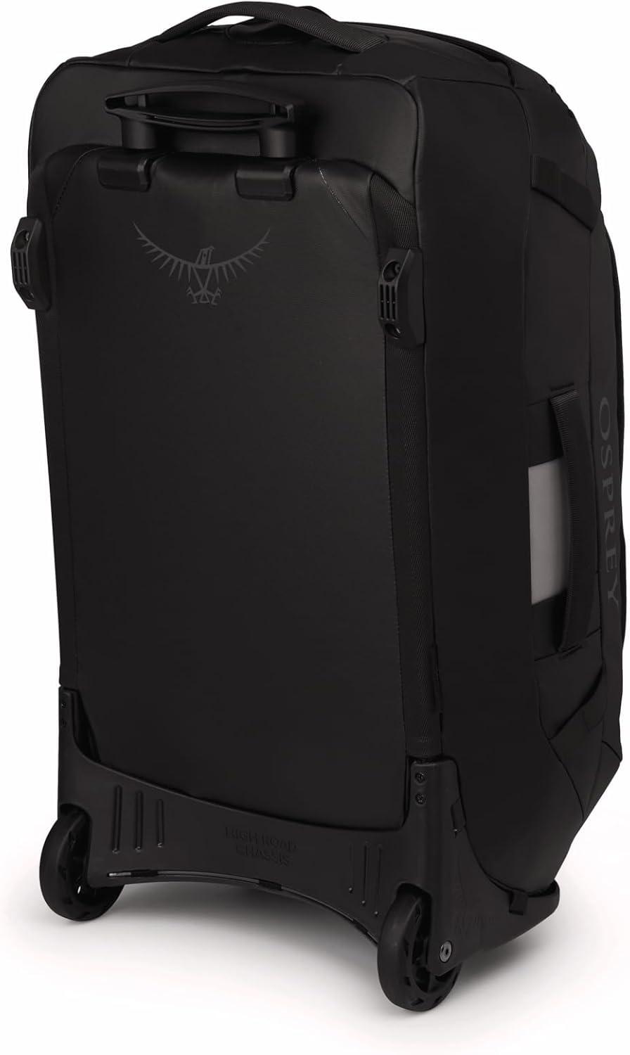 imageOsprey Transporter 90L Wheeled Travel Duffel Bag Large Lightweight Rolling Suitcase for Men and Women Blue FlameNocturnal BlueRaven Black