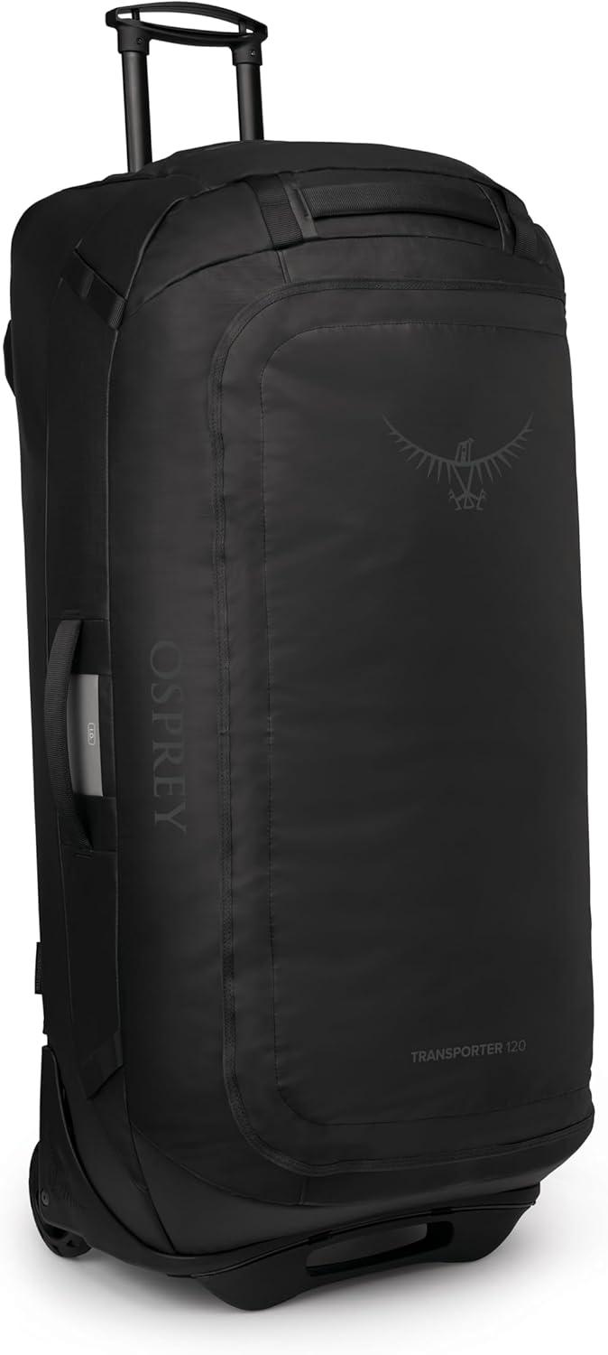 imageOsprey Transporter 90L Wheeled Travel Duffel Bag Large Lightweight Rolling Suitcase for Men and Women Blue FlameNocturnal BlueRaven Black