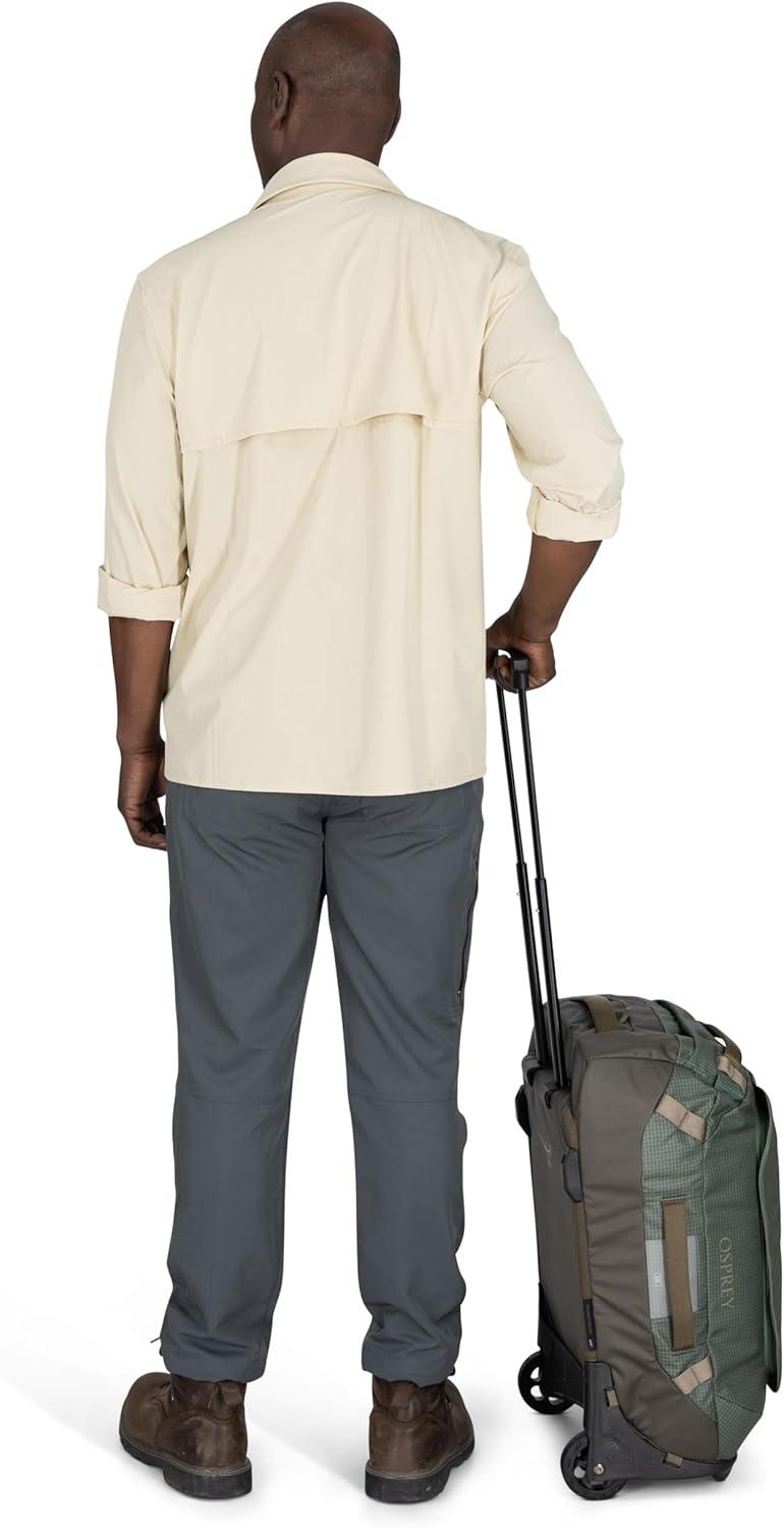 imageOsprey Transporter 90L Wheeled Travel Duffel Bag Large Lightweight Rolling Suitcase for Men and Women Blue FlameNocturnal BlueRaven Black