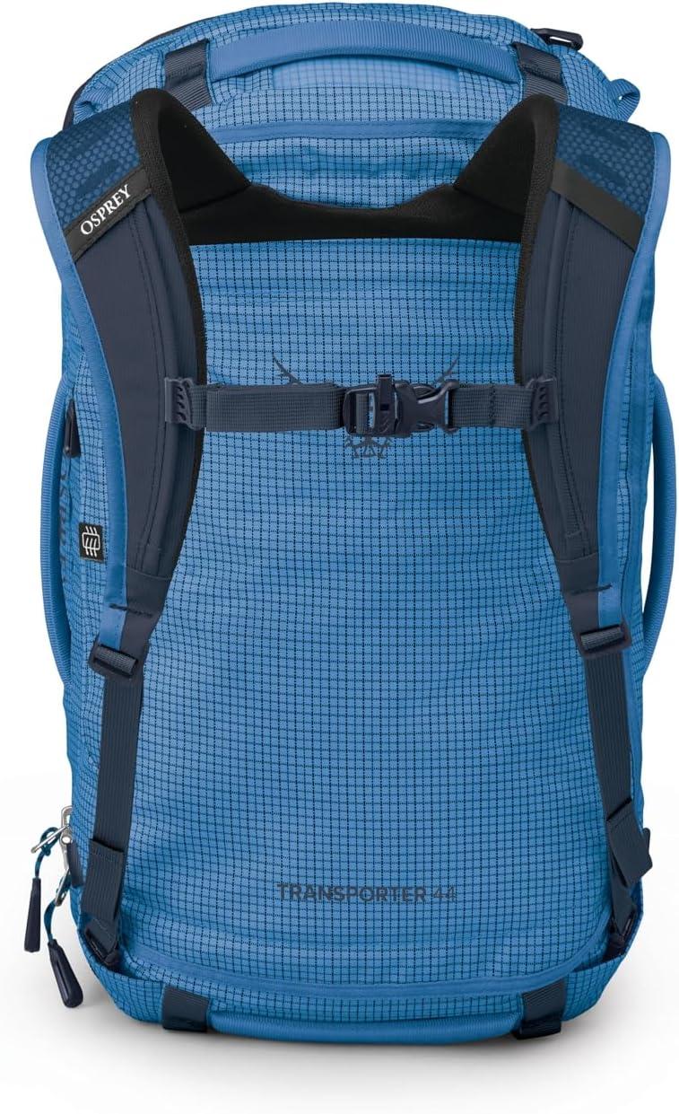 imageOsprey Transporter Durable Squffel Bag Water Resistant Square Split Travel Duffel BackpackBlue FlameNocturnal Blue