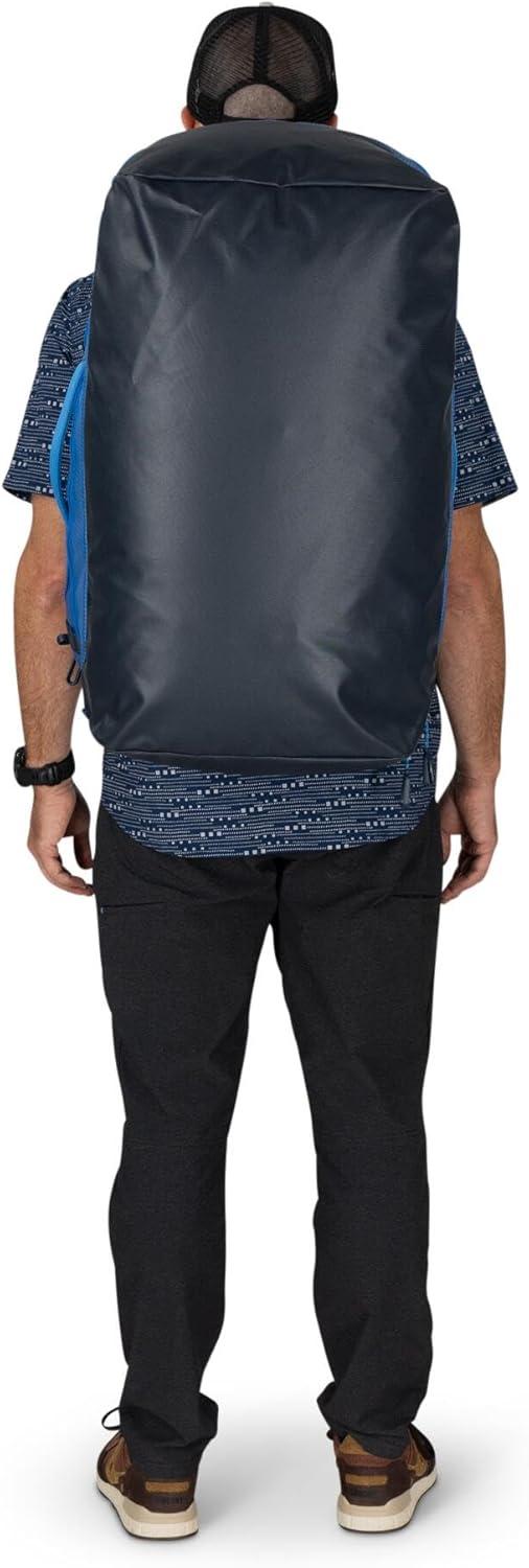 imageOsprey Transporter Durable Squffel Bag Water Resistant Square Split Travel Duffel BackpackBlue FlameNocturnal Blue