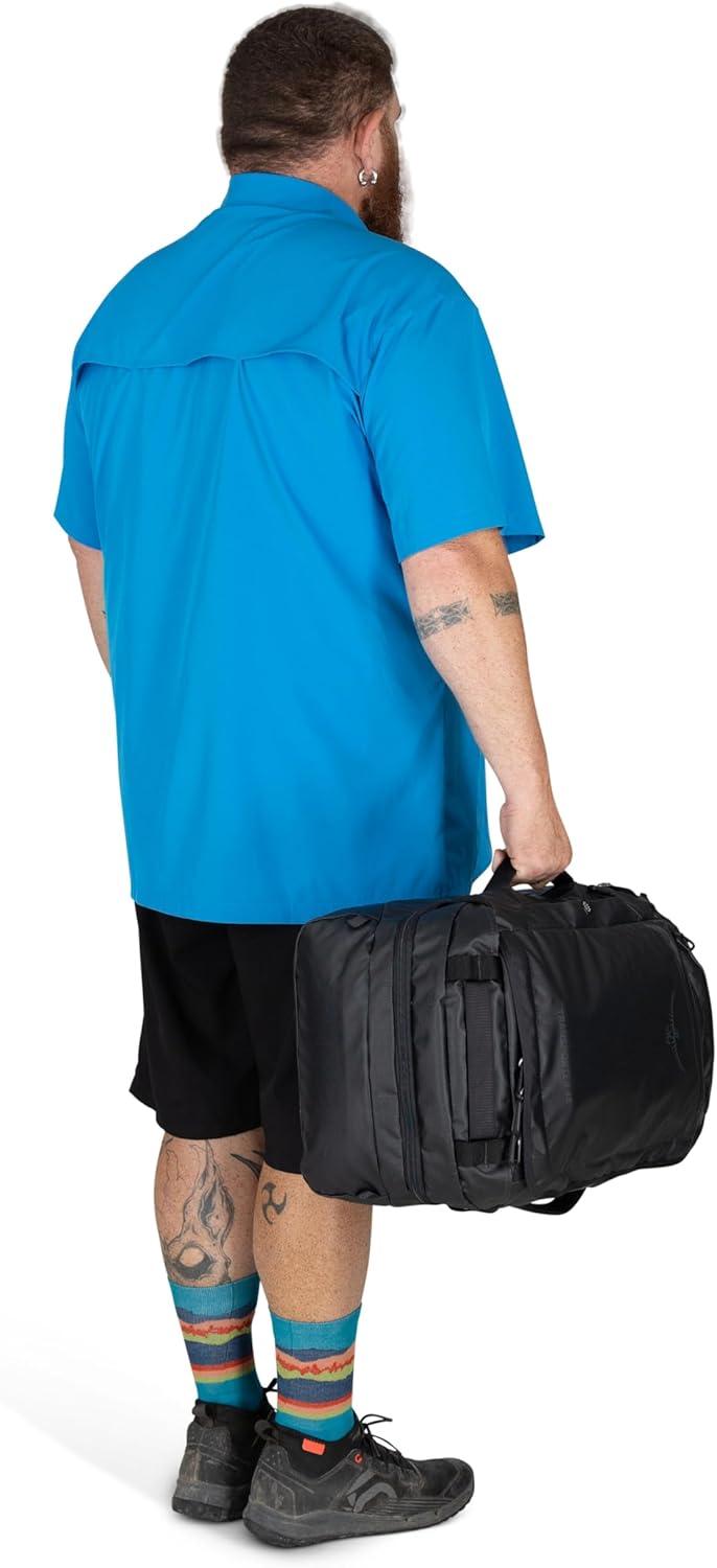 imageOsprey Transporter Durable Squffel Bag Water Resistant Square Split Travel Duffel BackpackPine Leaf Green