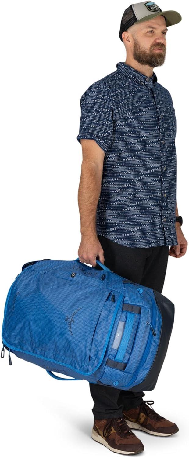 imageOsprey Transporter Durable Squffel Bag Water Resistant Square Split Travel Duffel BackpackRaven Black