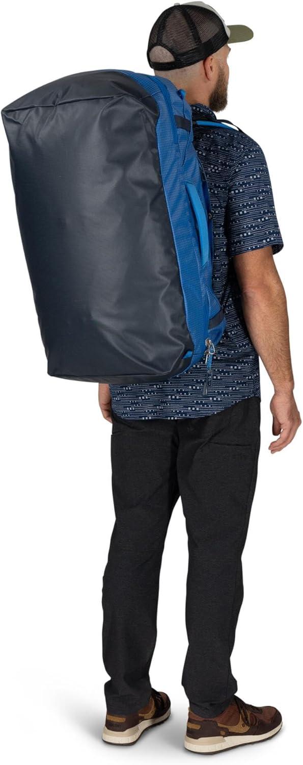 imageOsprey Transporter Durable Squffel Bag Water Resistant Square Split Travel Duffel BackpackRaven Black