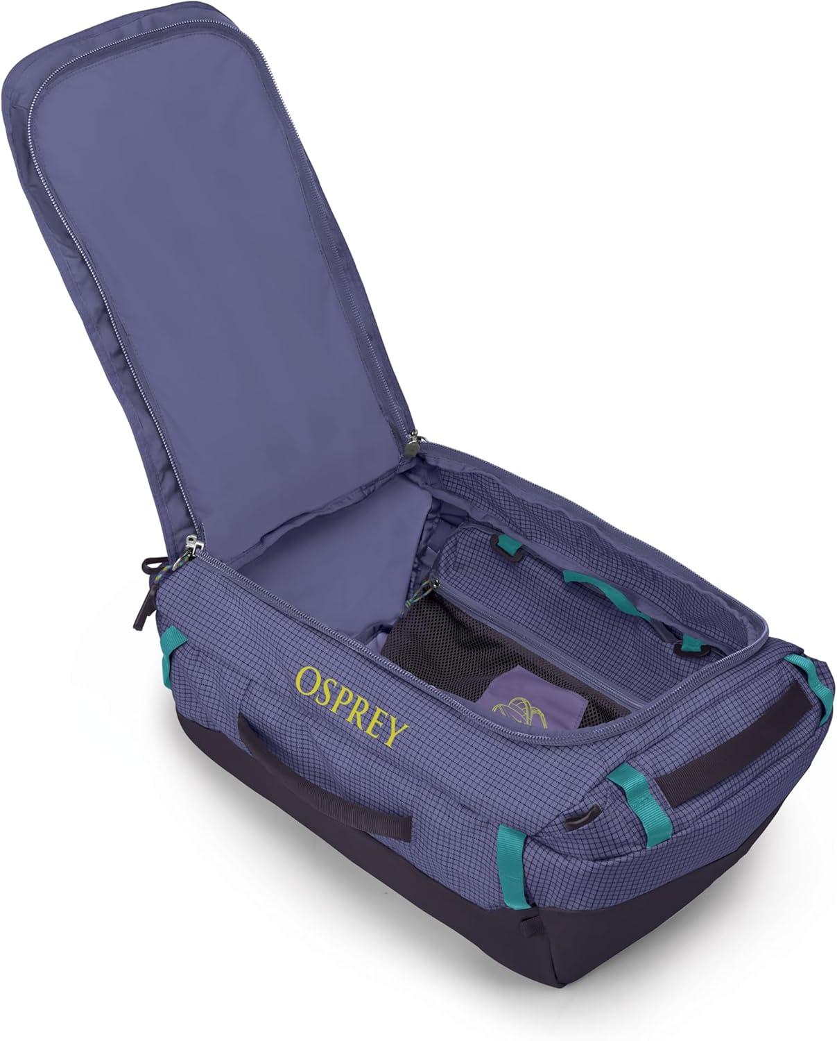 imageOsprey Transporter Lightweight Travel Duffel Bag Extra Large Water Resistant Durable Gear Bag for Men and WomenEuphoria PurplePurple Ink