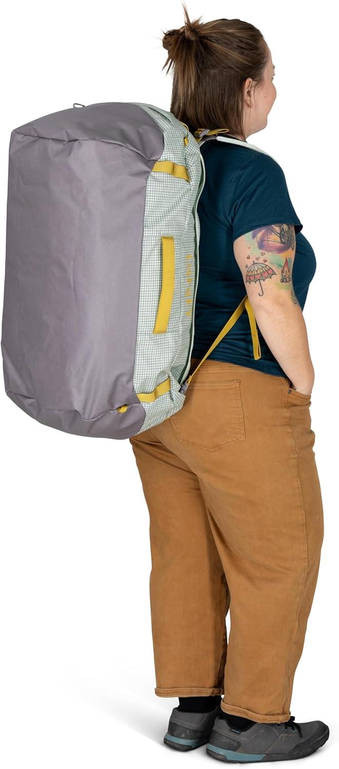 imageOsprey Transporter Lightweight Travel Duffel Bag Extra Large Water Resistant Durable Gear Bag for Men and WomenFrosty MintSoundwave Grey