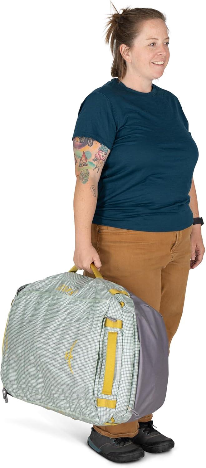 imageOsprey Transporter Lightweight Travel Duffel Bag Extra Large Water Resistant Durable Gear Bag for Men and WomenFrosty MintSoundwave Grey