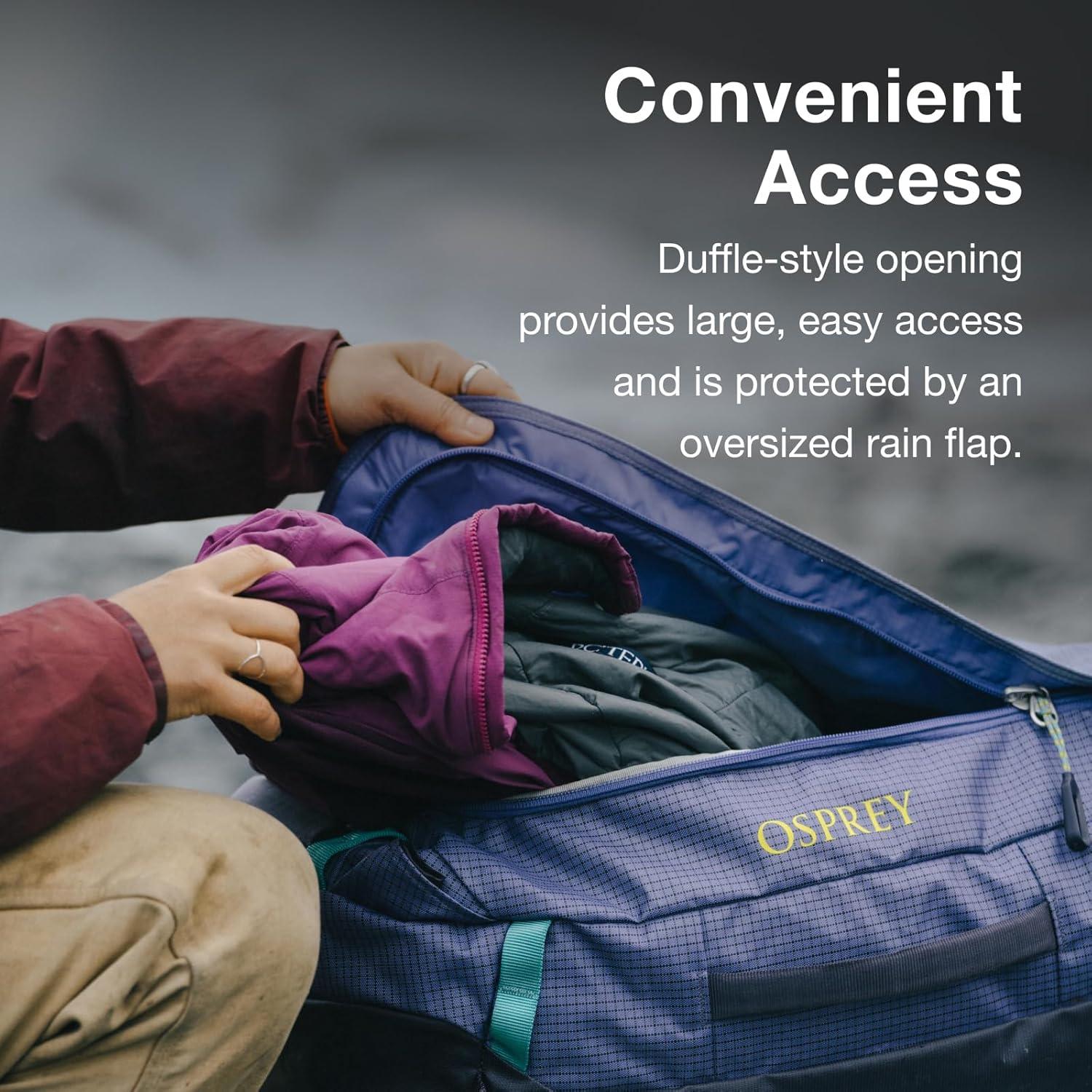 imageOsprey Transporter Lightweight Travel Duffel Bag Extra Large Water Resistant Durable Gear Bag for Men and WomenFrosty MintSoundwave Grey