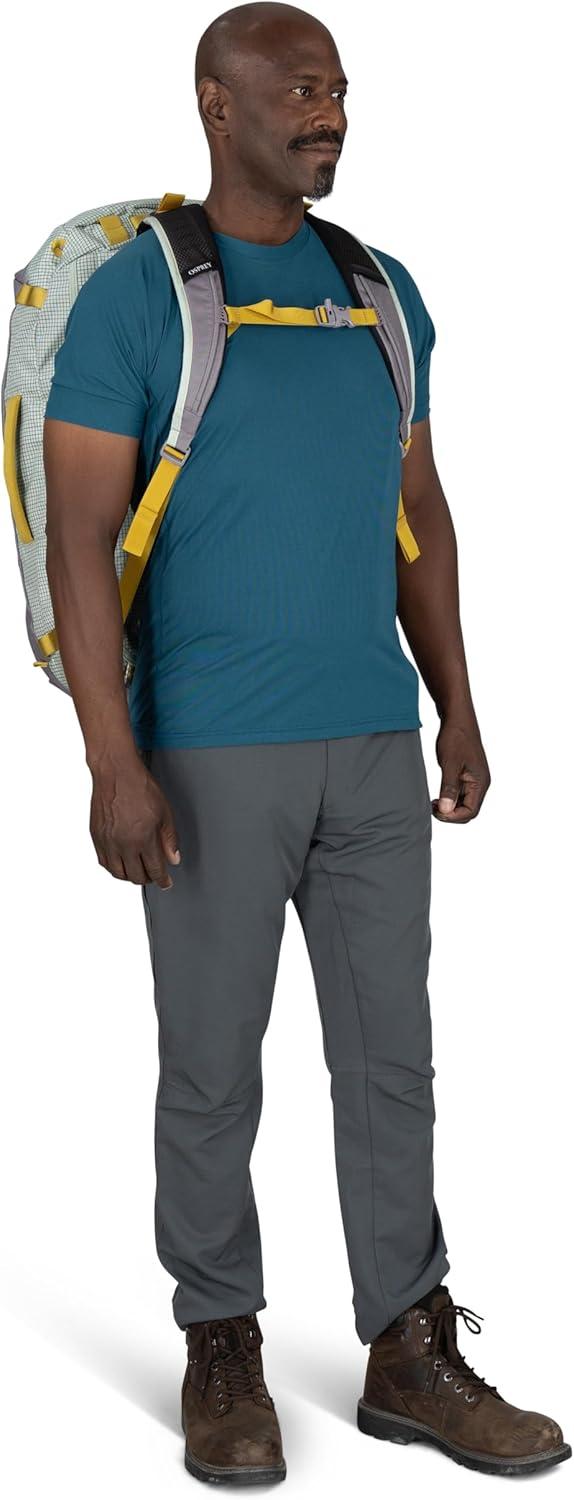 imageOsprey Transporter Lightweight Travel Duffel Bag Extra Large Water Resistant Durable Gear Bag for Men and WomenFrosty MintSoundwave Grey