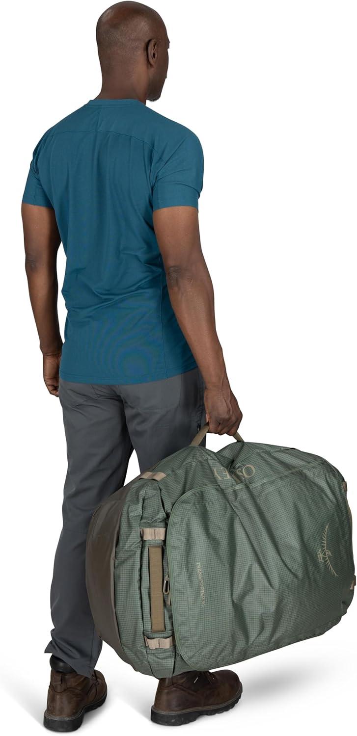 imageOsprey Transporter Lightweight Travel Duffel Bag Extra Large Water Resistant Durable Gear Bag for Men and WomenFrosty MintSoundwave Grey
