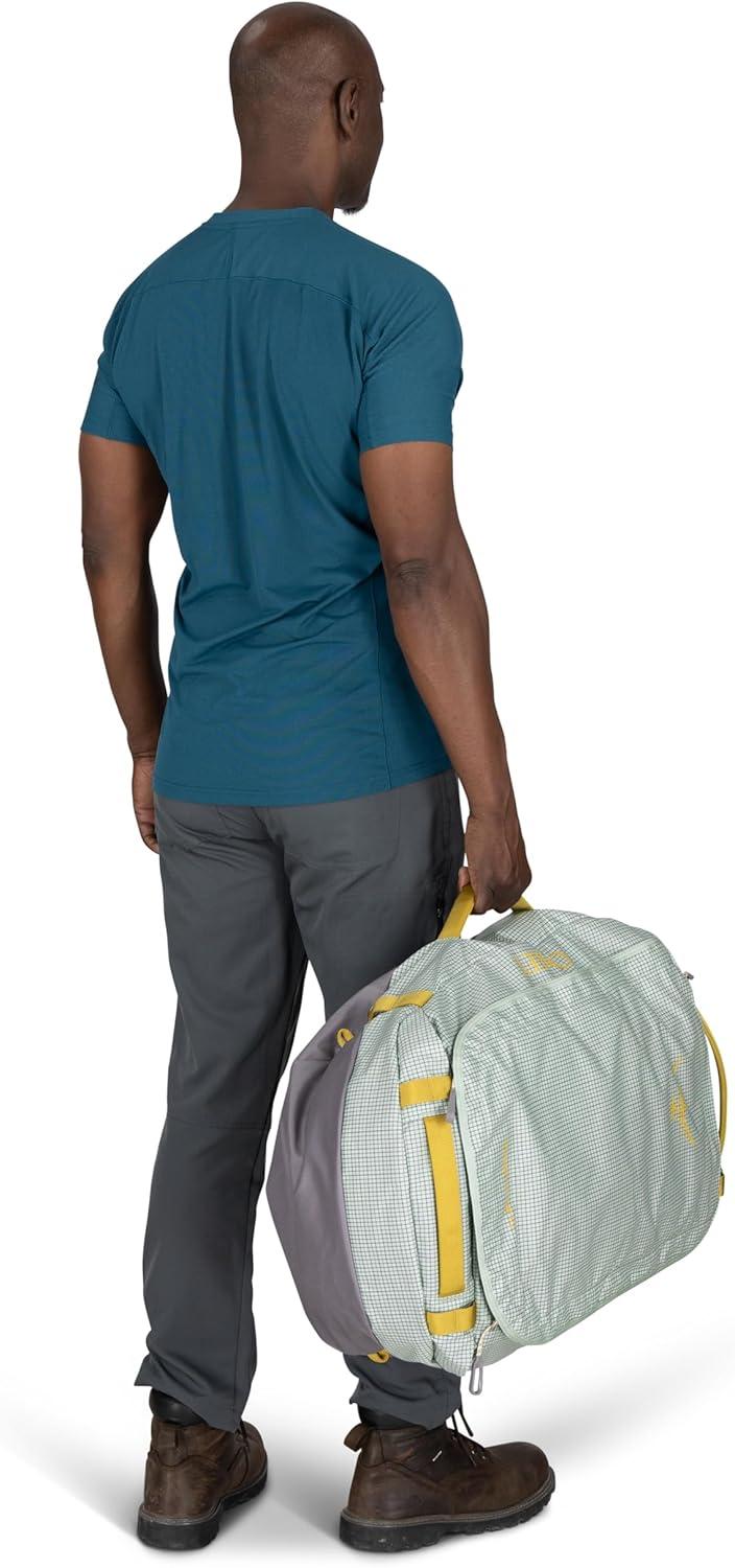 imageOsprey Transporter Lightweight Travel Duffel Bag Extra Large Water Resistant Durable Gear Bag for Men and WomenFrosty MintSoundwave Grey