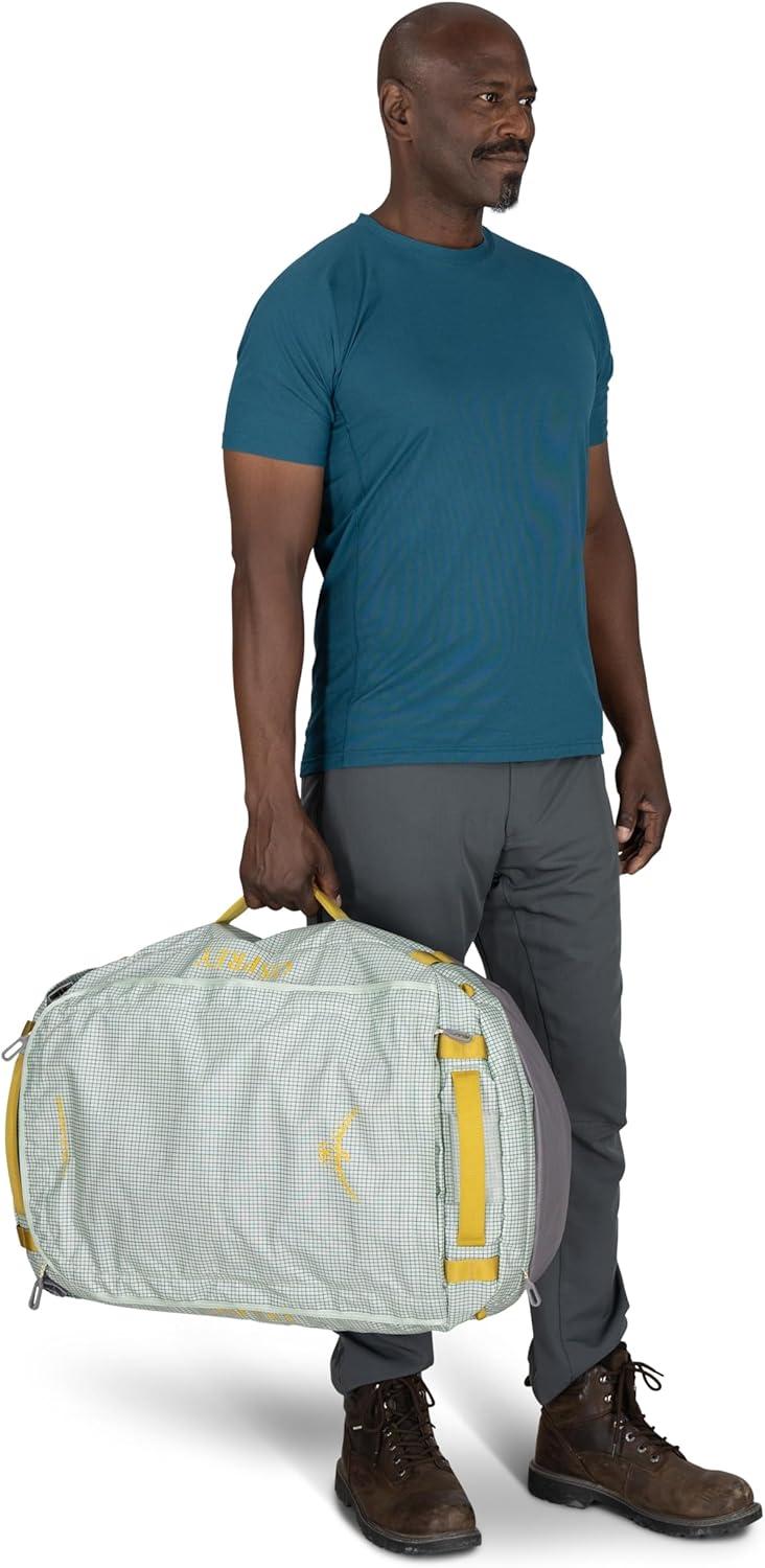 imageOsprey Transporter Lightweight Travel Duffel Bag Extra Large Water Resistant Durable Gear Bag for Men and WomenFrosty MintSoundwave Grey