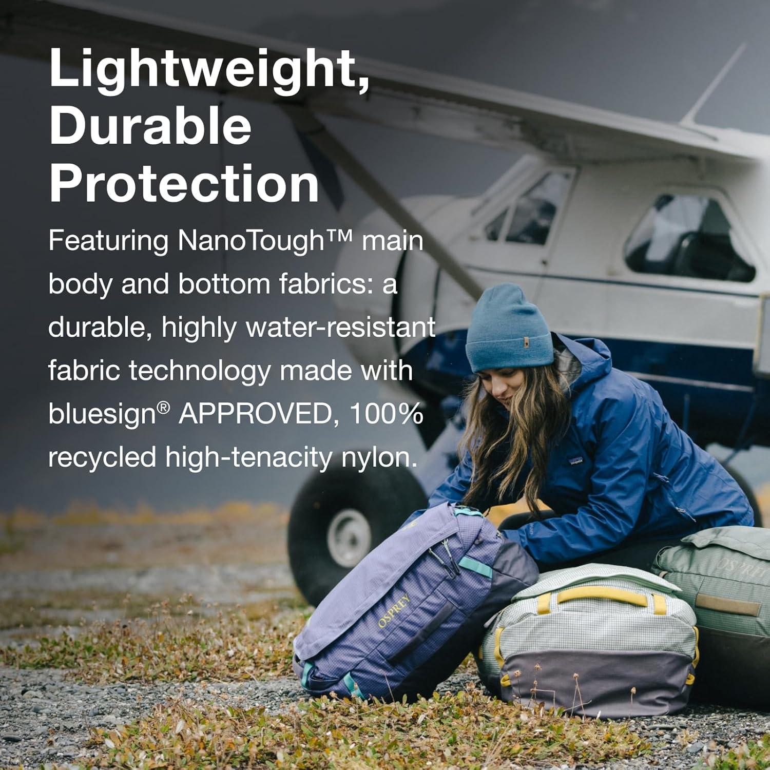 imageOsprey Transporter Lightweight Travel Duffel Bag Extra Large Water Resistant Durable Gear Bag for Men and WomenPine LeafEarl Grey