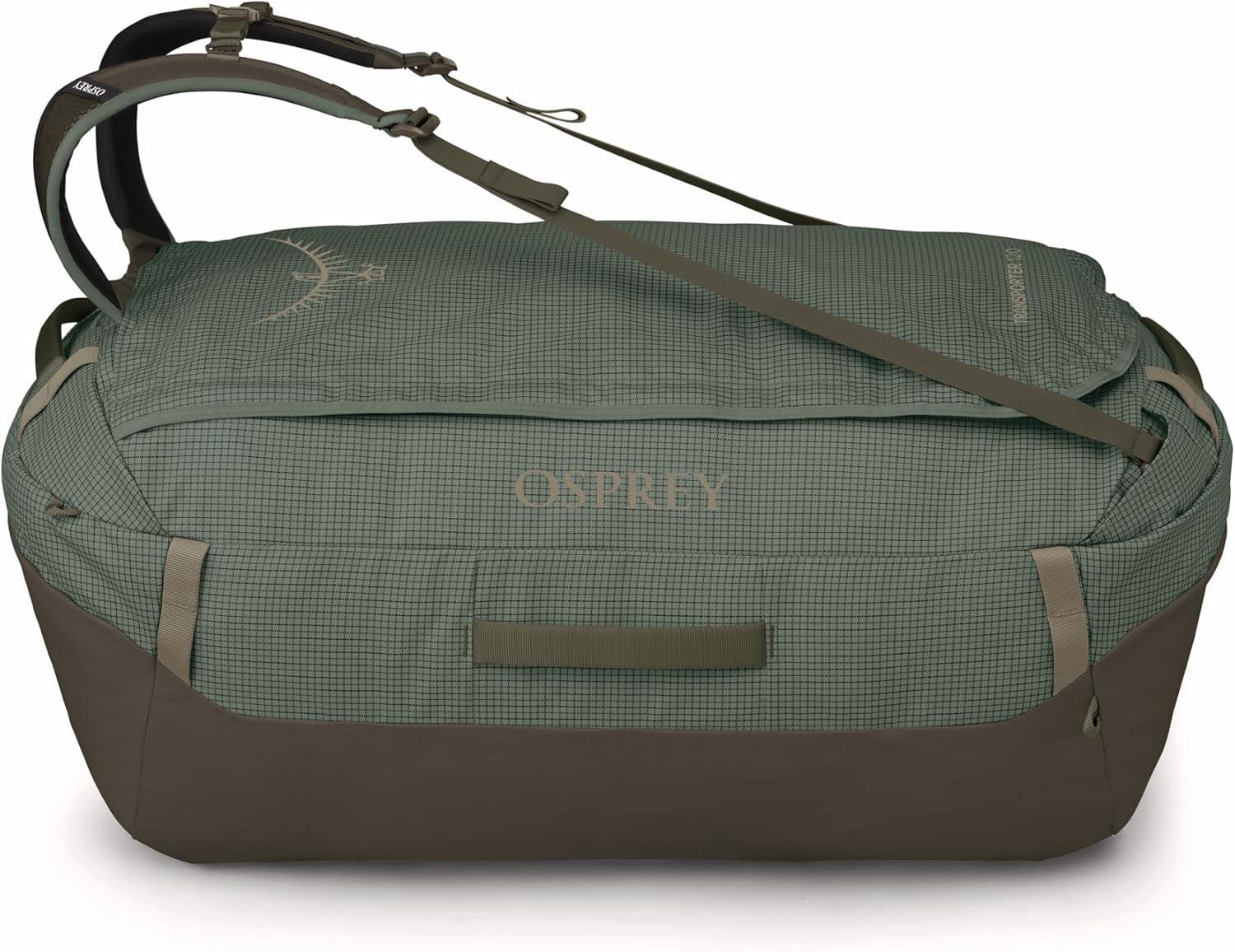 imageOsprey Transporter Lightweight Travel Duffel Bag Extra Large Water Resistant Durable Gear Bag for Men and WomenPine LeafEarl Grey