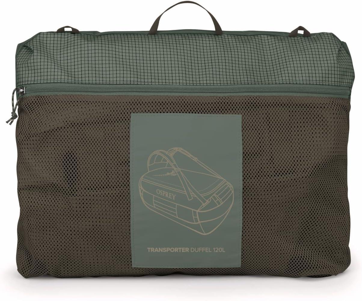 imageOsprey Transporter Lightweight Travel Duffel Bag Extra Large Water Resistant Durable Gear Bag for Men and WomenPine LeafEarl Grey