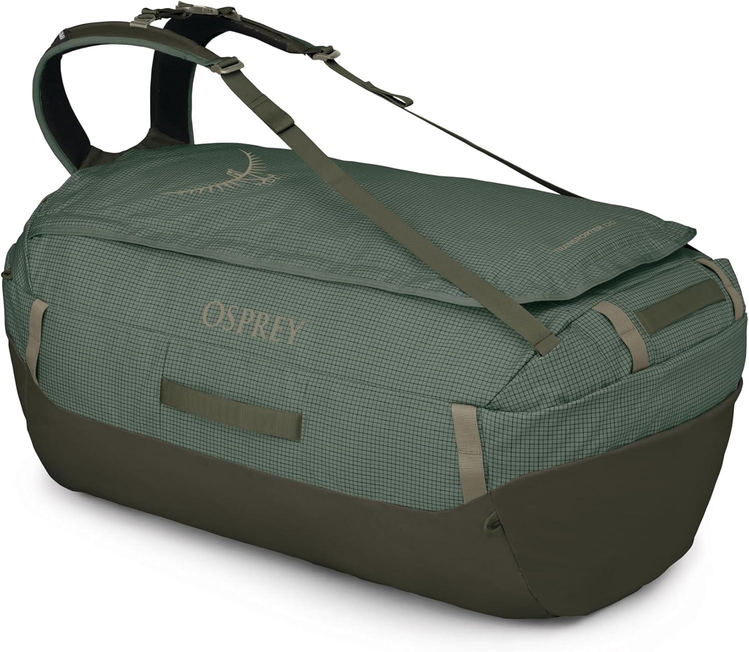 imageOsprey Transporter Lightweight Travel Duffel Bag Extra Large Water Resistant Durable Gear Bag for Men and WomenPine LeafEarl Grey