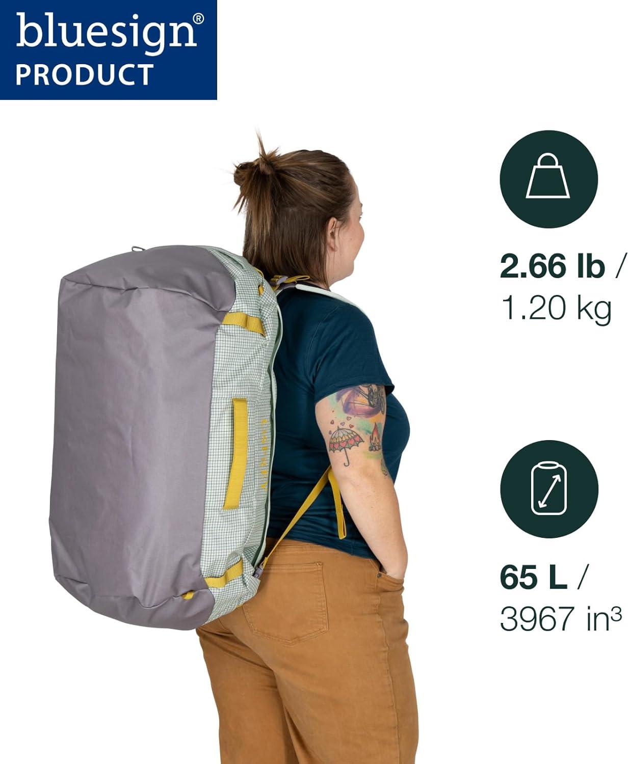 imageOsprey Transporter Lightweight Travel Duffel Bag Extra Large Water Resistant Durable Gear Bag for Men and WomenPine LeafEarl Grey