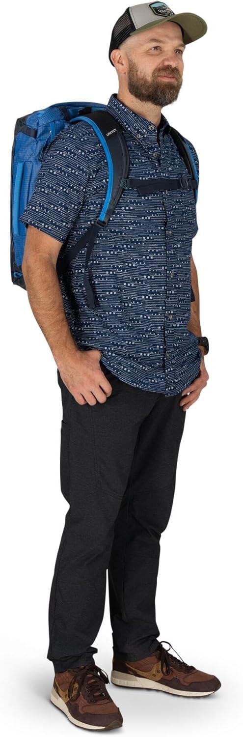 imageOsprey Transporter Lightweight Travel Duffel Bag Extra Large Water Resistant Durable Gear Bag for Men and WomenRaven Black