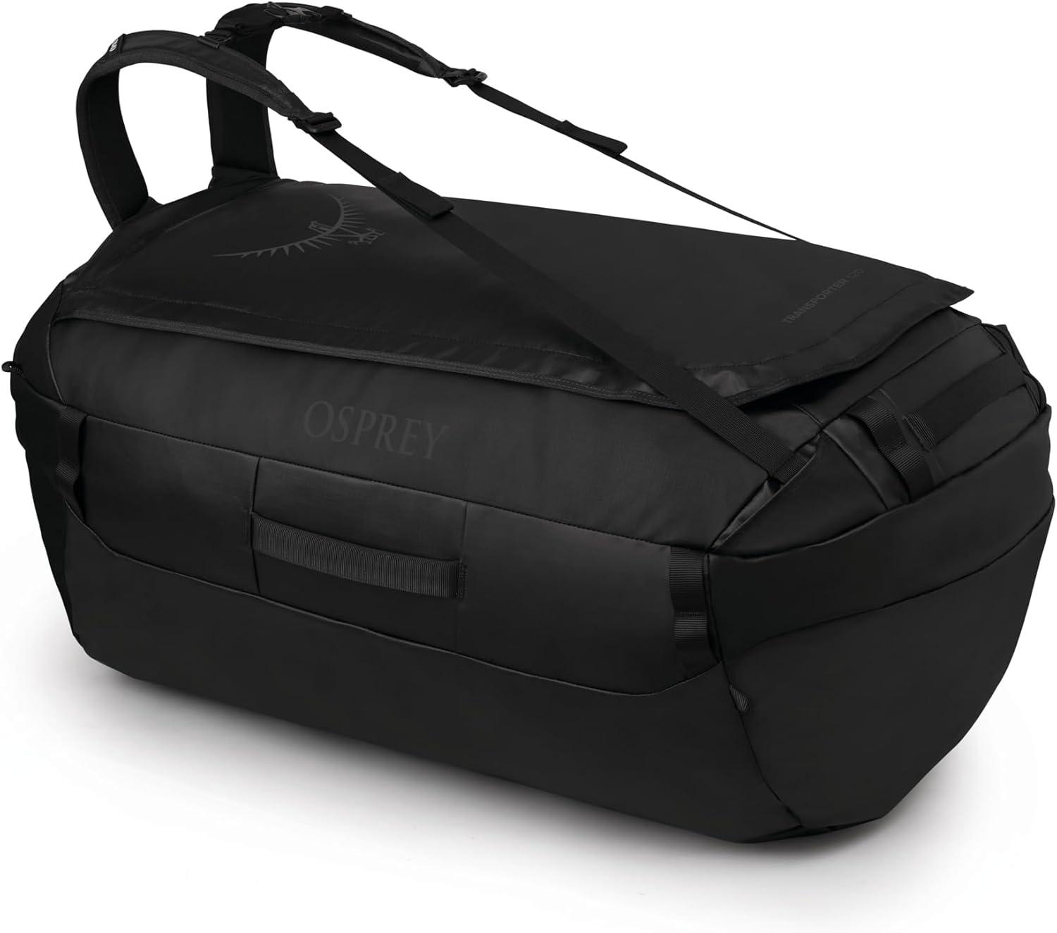 imageOsprey Transporter Lightweight Travel Duffel Bag Extra Large Water Resistant Durable Gear Bag for Men and WomenRaven Black