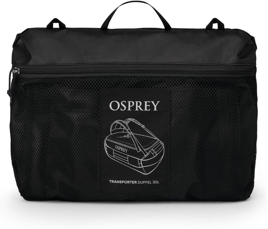imageOsprey Transporter Lightweight Travel Duffel Bag Extra Large Water Resistant Durable Gear Bag for Men and WomenRaven Black