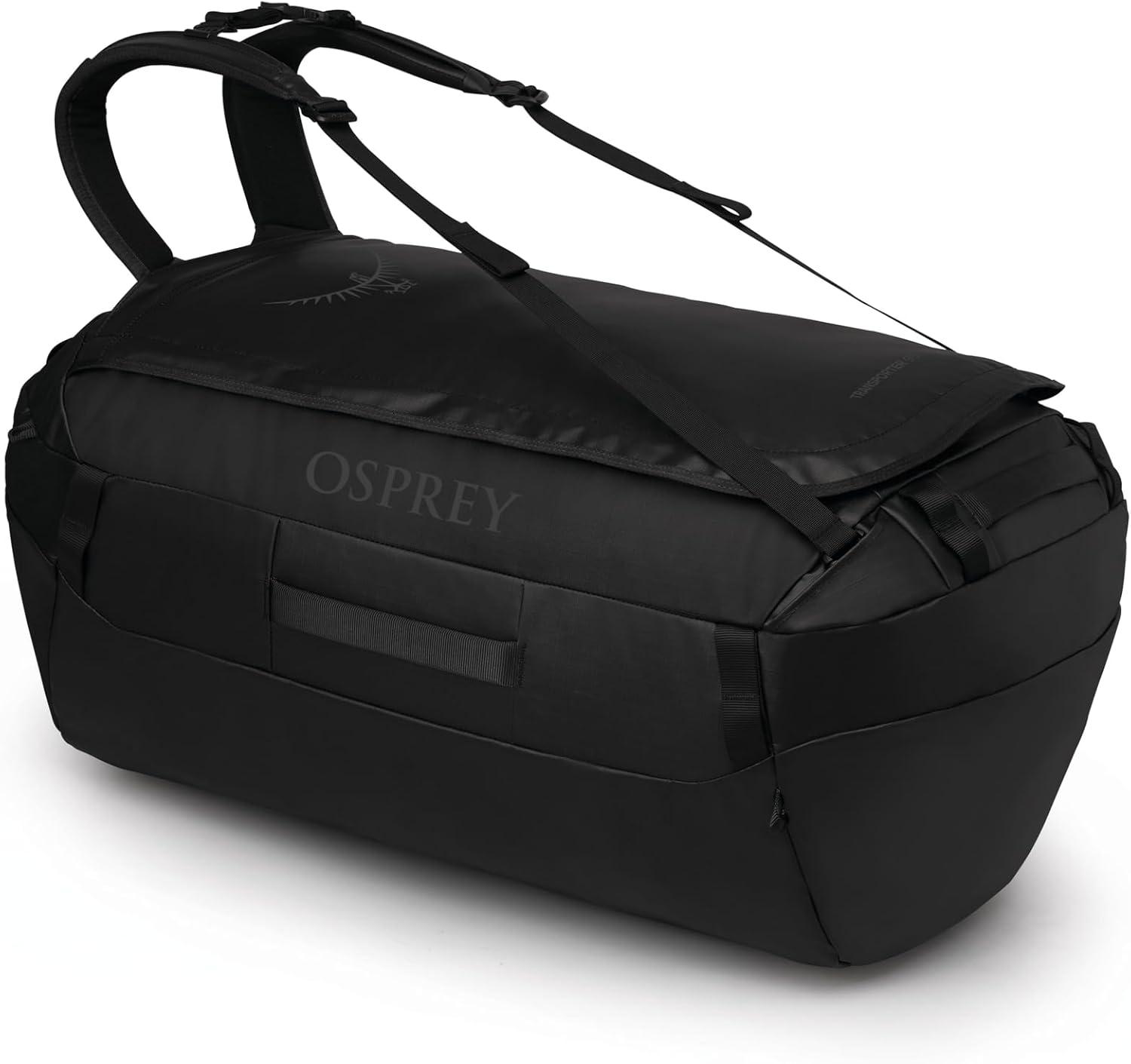 imageOsprey Transporter Lightweight Travel Duffel Bag Extra Large Water Resistant Durable Gear Bag for Men and WomenRaven Black
