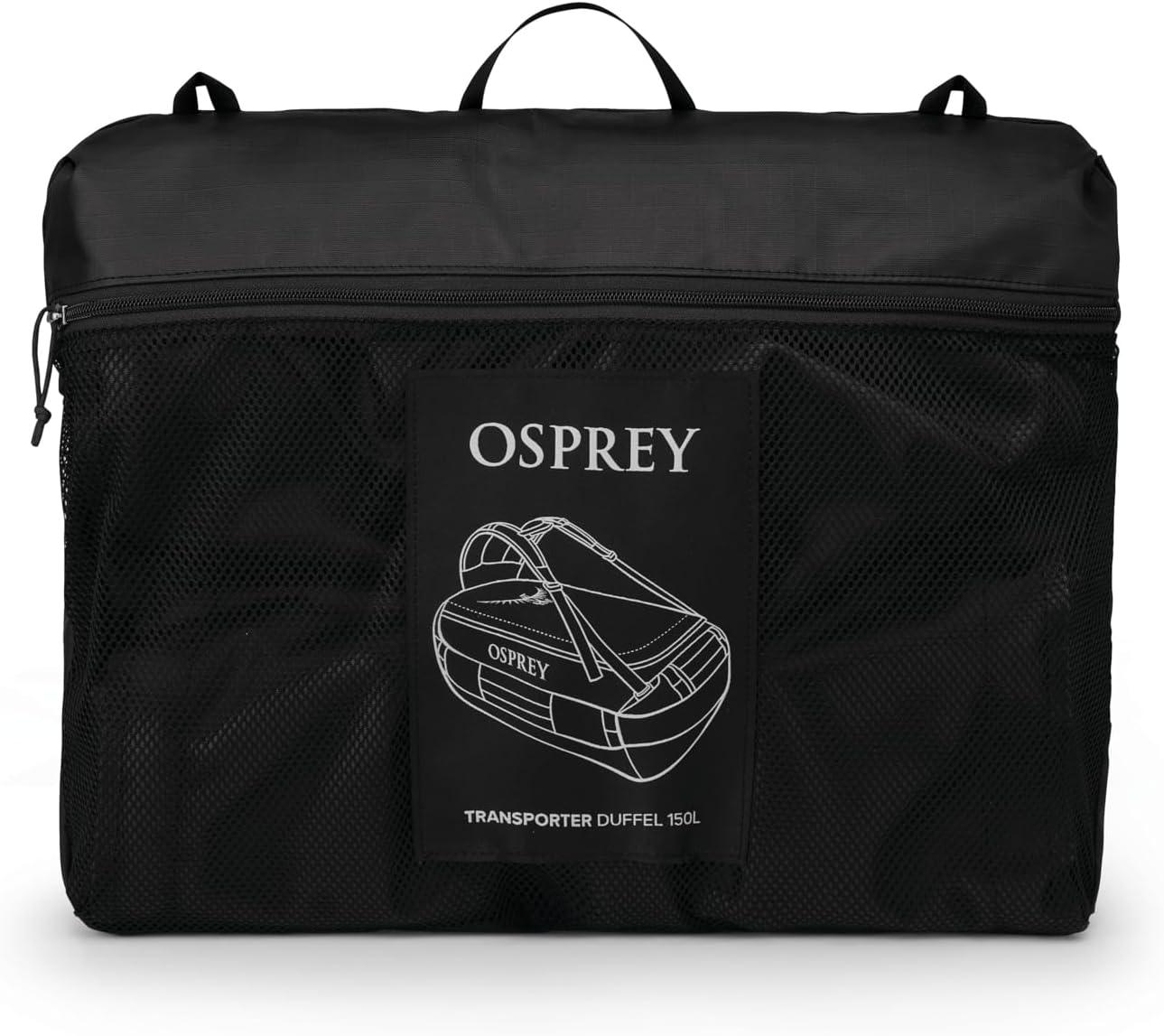imageOsprey Transporter Lightweight Travel Duffel Bag Extra Large Water Resistant Durable Gear Bag for Men and WomenRaven Black
