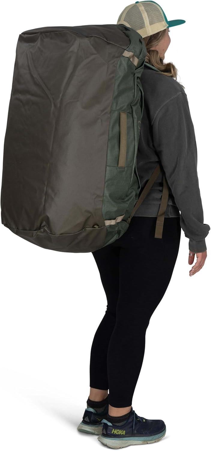 imageOsprey Transporter Lightweight Travel Duffel Bag Extra Large Water Resistant Durable Gear Bag for Men and WomenRaven Black