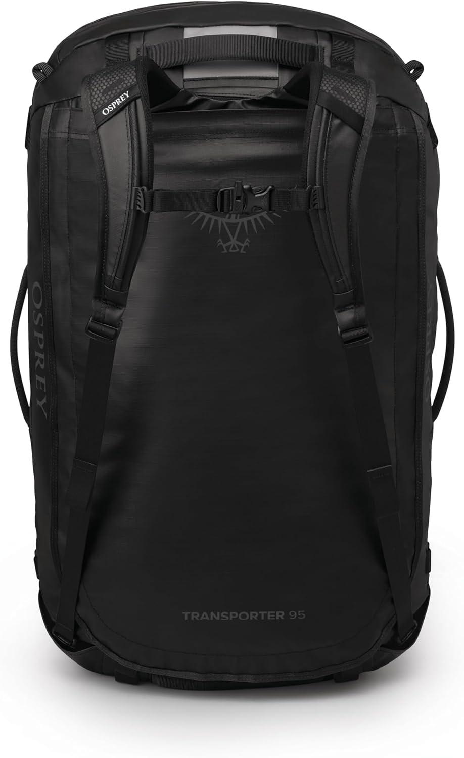 imageOsprey Transporter Lightweight Travel Duffel Bag Extra Large Water Resistant Durable Gear Bag for Men and WomenRaven Black