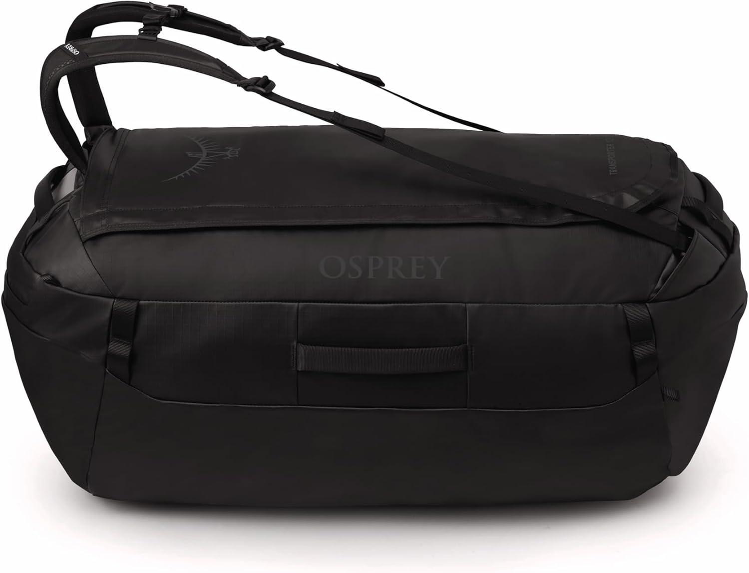 imageOsprey Transporter Lightweight Travel Duffel Bag Extra Large Water Resistant Durable Gear Bag for Men and WomenRaven Black