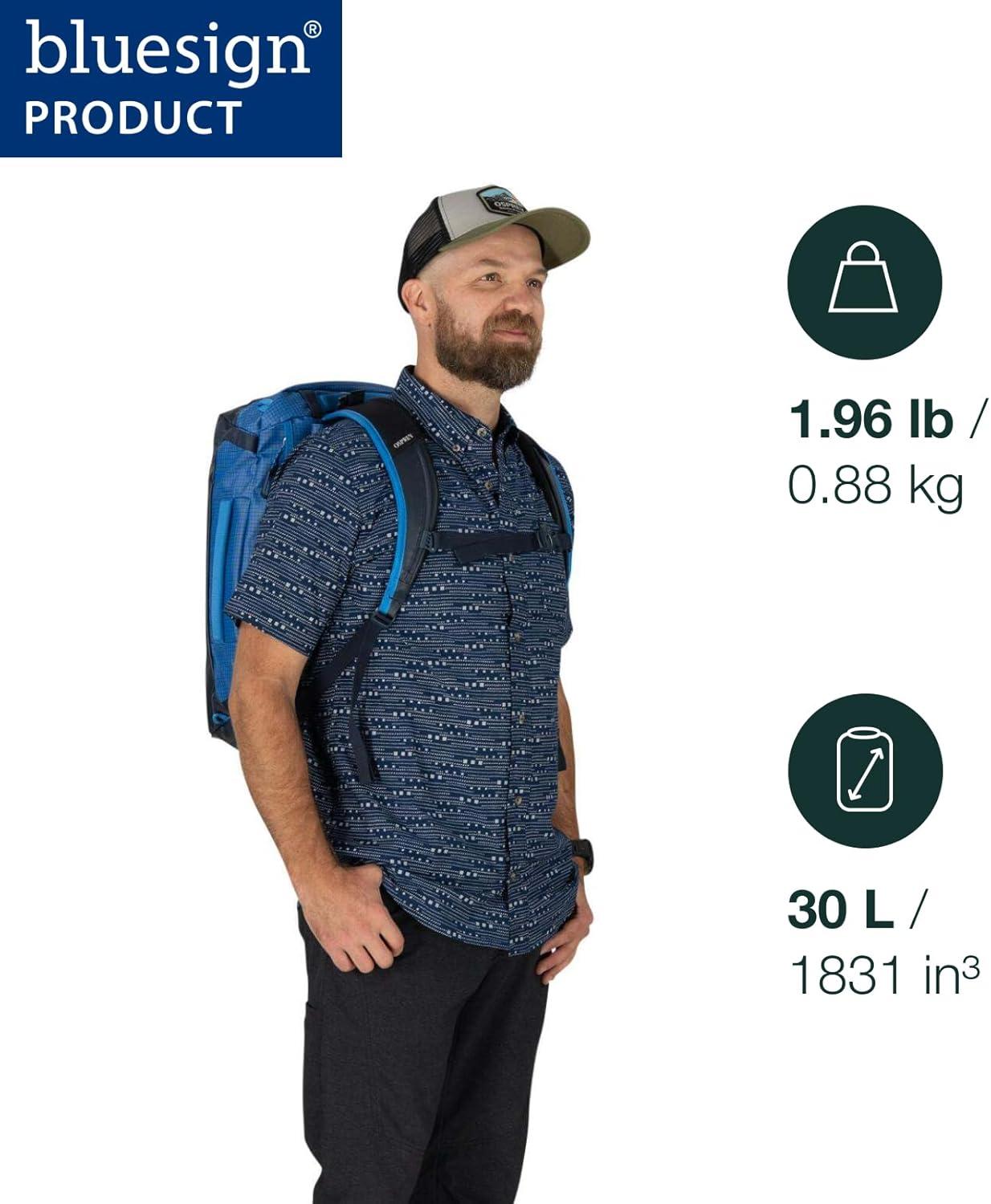 imageOsprey Transporter Lightweight Travel Duffel Bag Extra Large Water Resistant Durable Gear Bag for Men and WomenRaven Black