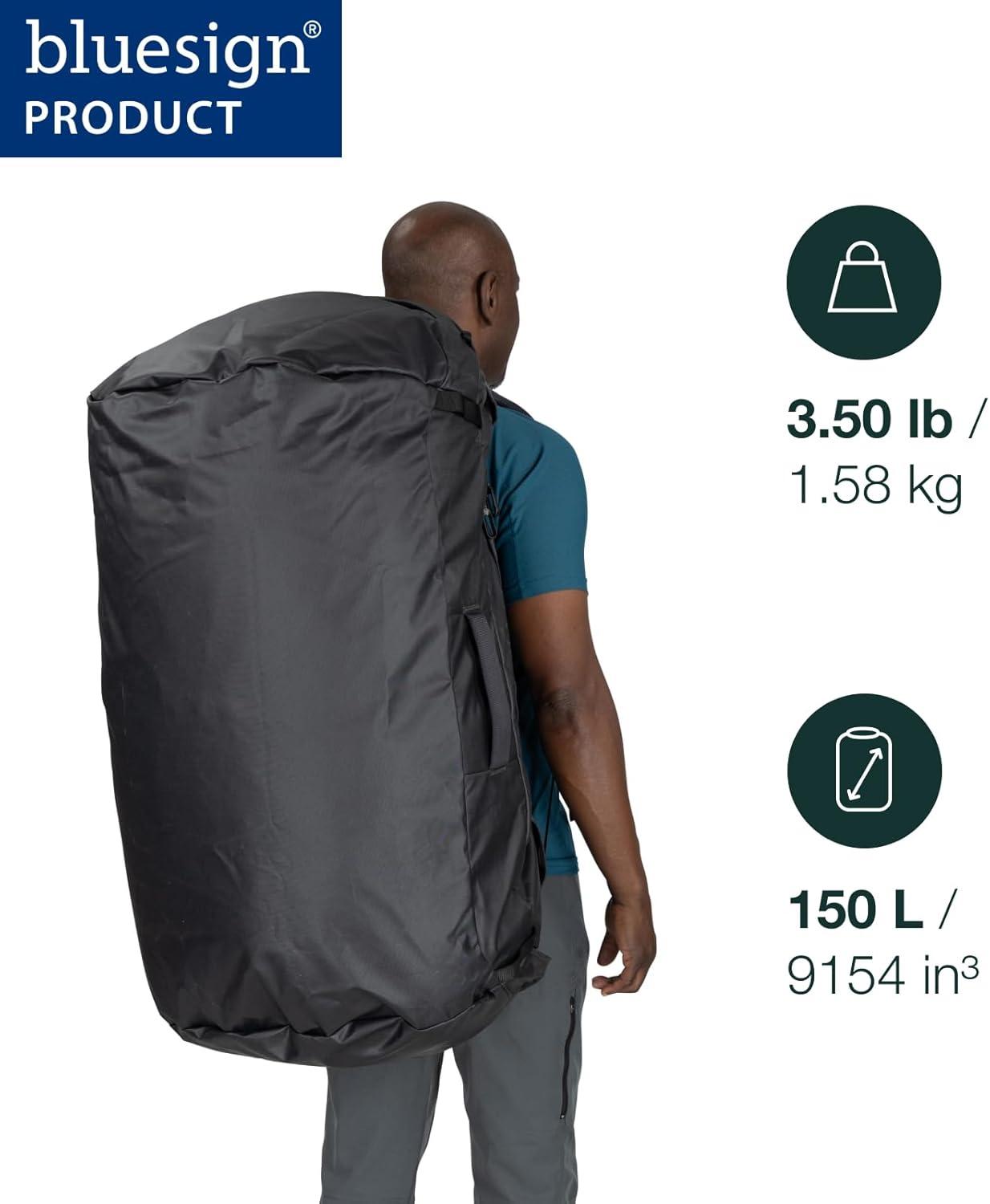 imageOsprey Transporter Lightweight Travel Duffel Bag Extra Large Water Resistant Durable Gear Bag for Men and WomenRaven Black