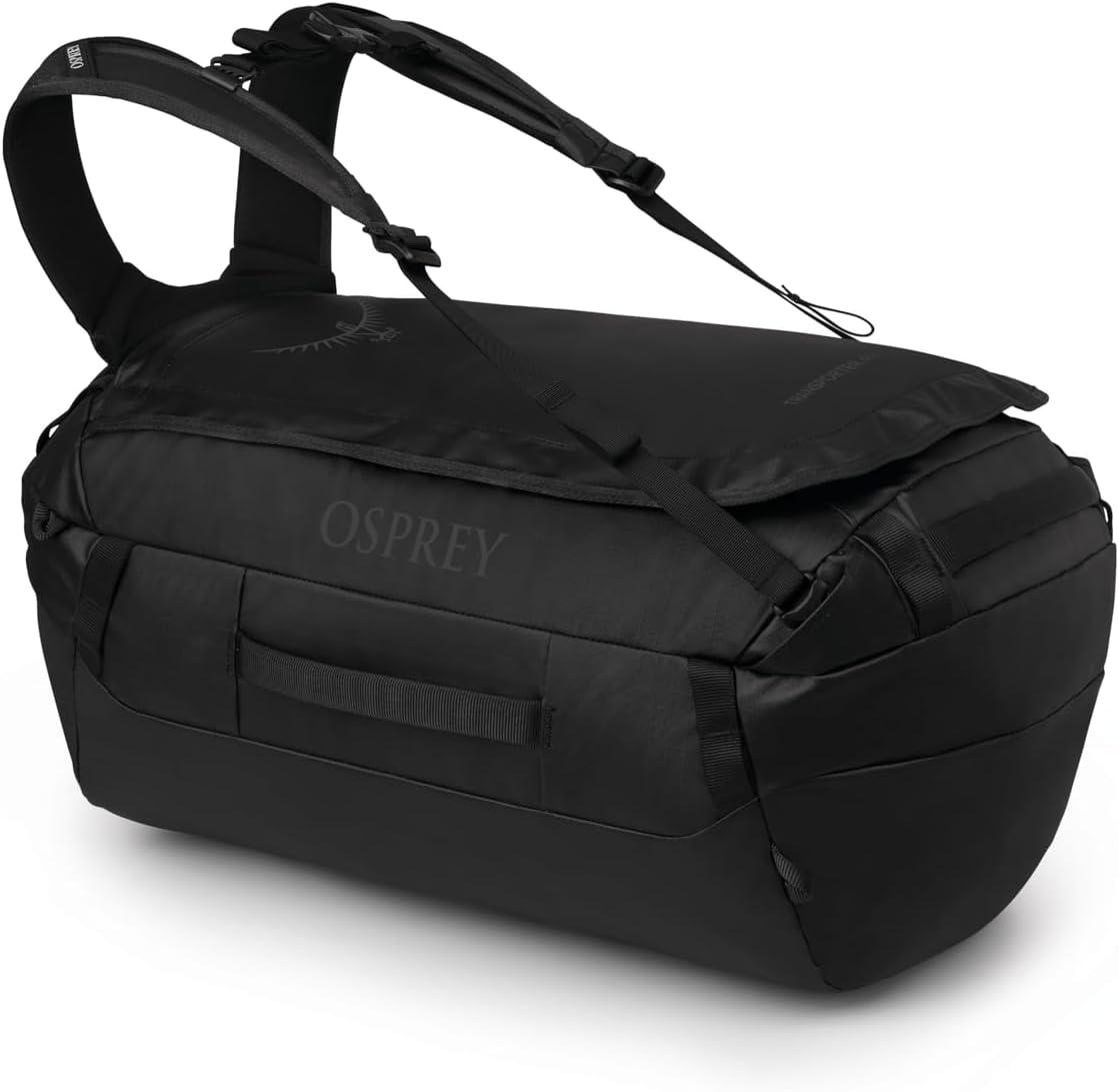 imageOsprey Transporter Lightweight Travel Duffel Bag Extra Large Water Resistant Durable Gear Bag for Men and WomenRaven Black