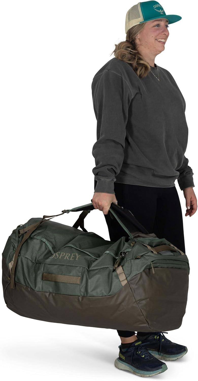 imageOsprey Transporter Lightweight Travel Duffel Bag Extra Large Water Resistant Durable Gear Bag for Men and WomenRaven Black