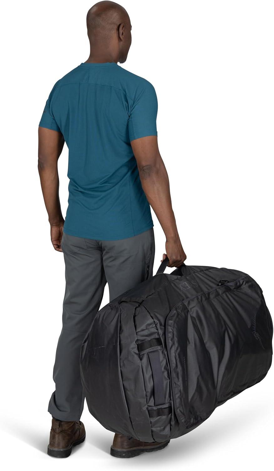 imageOsprey Transporter Lightweight Travel Duffel Bag Extra Large Water Resistant Durable Gear Bag for Men and WomenRaven Black