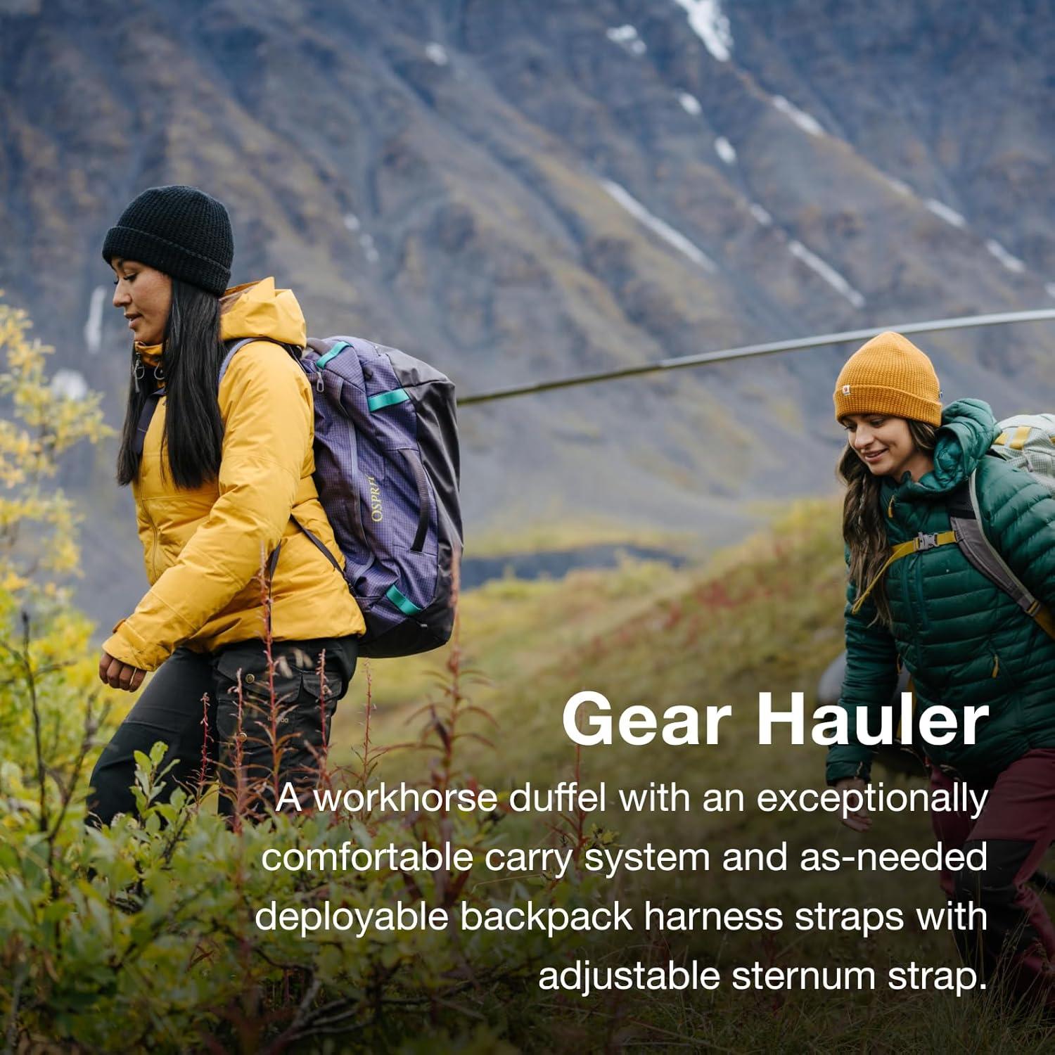 imageOsprey Transporter Lightweight Travel Duffel Bag Extra Large Water Resistant Durable Gear Bag for Men and WomenRaven Black