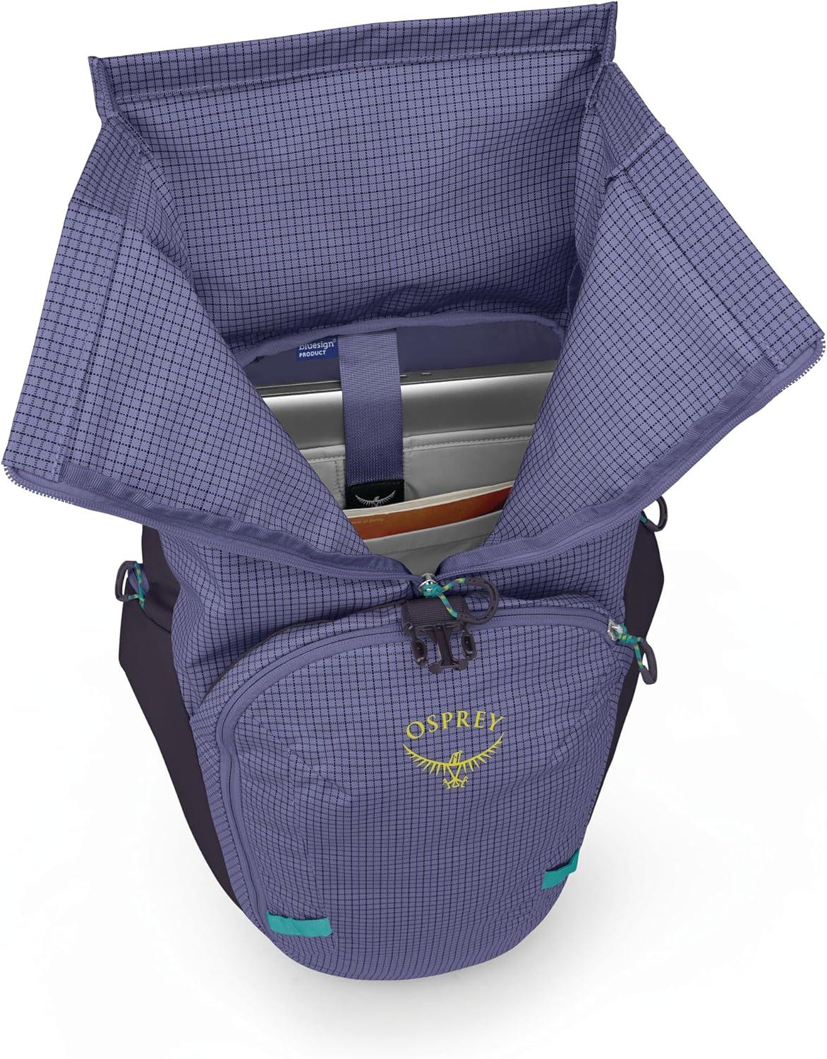 imageOsprey Transporter Roll Top Commuter Backpack Raven BlackEuphoria PurplePurple Ink