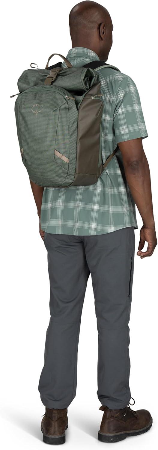 imageOsprey Transporter Roll Top Commuter Backpack Raven BlackEuphoria PurplePurple Ink